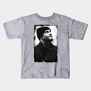 Kurt Cobain Grunge Music Nirvana Black and White Kids T-Shirt